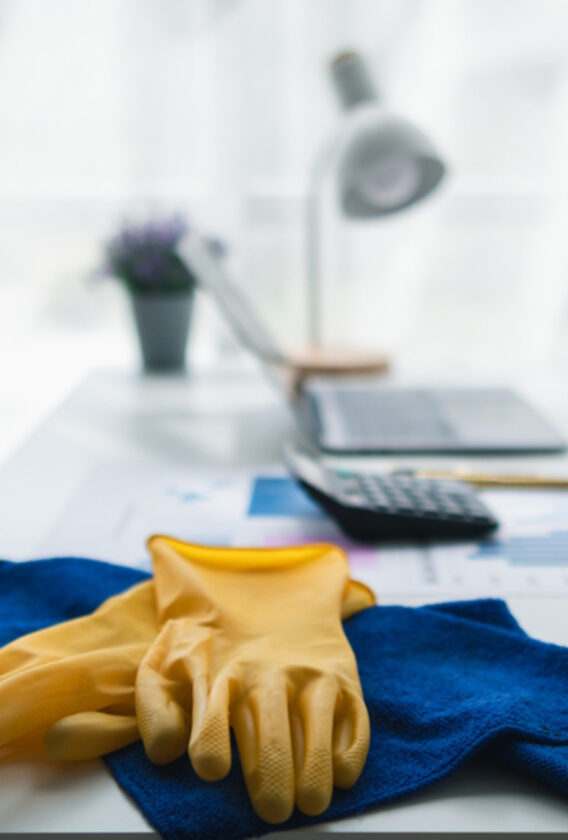 Cleaning woman housewife wash up dishes after dinner in the kitc